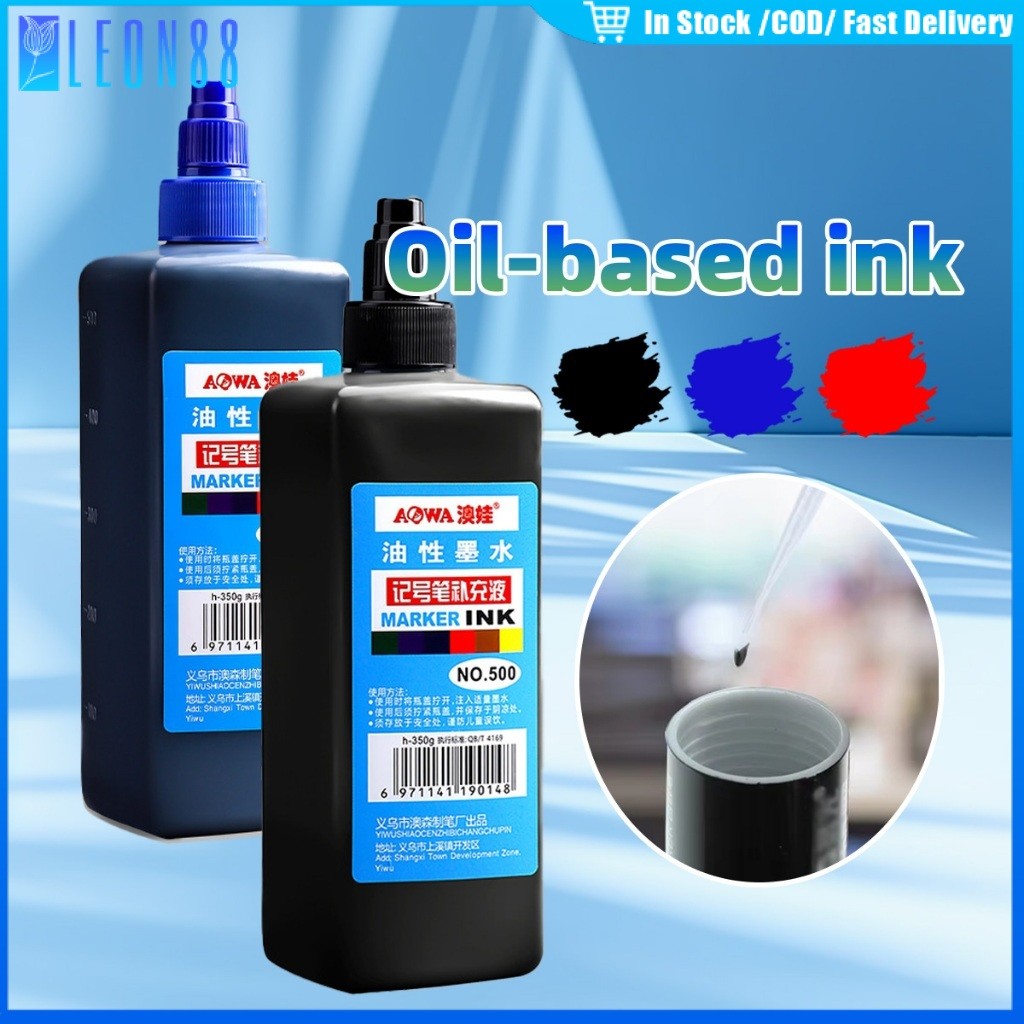 ของมาใหม่！500ML ปากกามาร์คเกอร์ แห้งเร็ว สีดำสีแดงสีฟ้า มีความจุใหญ่ การเขียนลื่นไหลและราบรื่น สีไม่จางง่าย