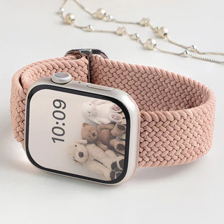 ไนลอนยืดหยุ่นถักสายรัดปรับได้ for IWatch 49 46 45 44 42 41 40 38มม Apple Watch Ultra 3 2 SE 3 Series 11 10 9 8 7 6 5 4 3