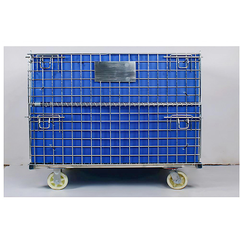 (มีล้อ) ตะแกรงเหล็กพับได้  1000KG สามารถวางซ้อนได้ แข็งแรงทนทาน  100*120*89cm - รูปที่ 6