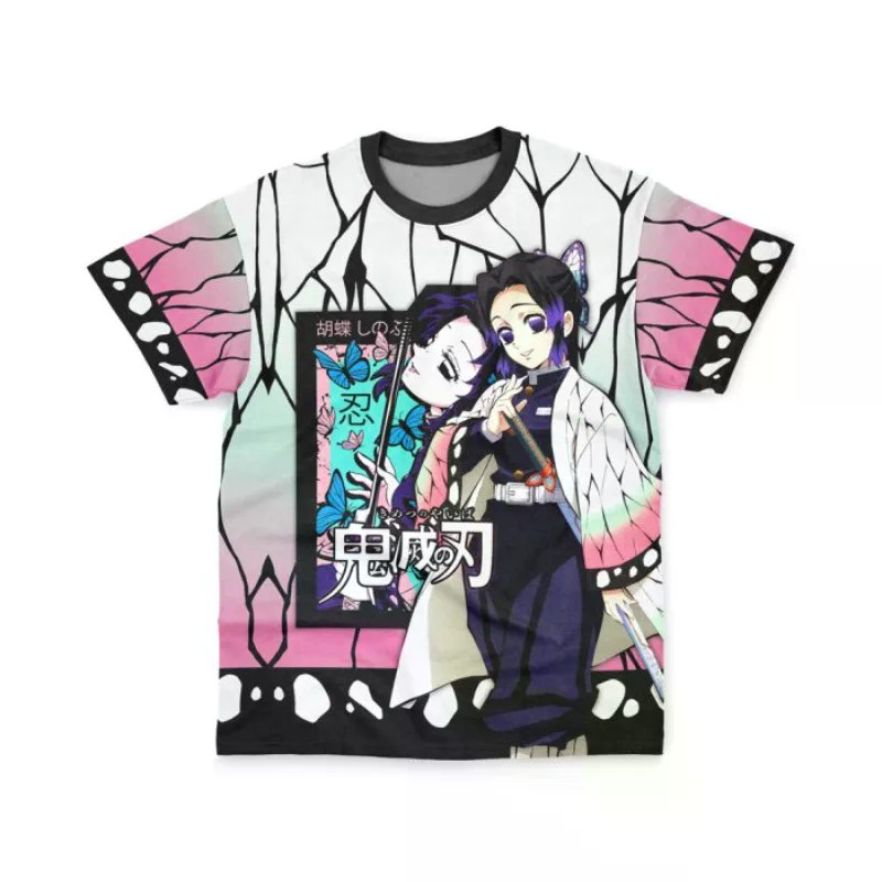 Kocho Shinobu Haori Demon Slayer Streetwear เสื้อยืดสําหรับผู้ชายและผู้หญิงฤดูร้อนสบายๆแฟชั่นอะนิเมะ