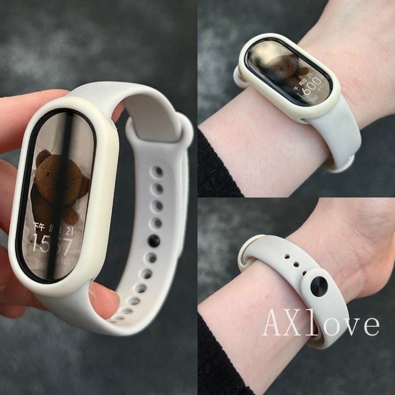 ไม่มีนาฬิกา - สายนาฬิกาซิลิโคนสําหรับ Xiaomi Mi Band 10 9 8 NFC สายรัดข้อมือสร้อยข้อมือกีฬาสําหรับ MiBand 9/10Ceramic อุปกรณ์เสริม