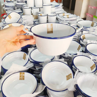จานชามเมลามีน ขอบน้ำเงิน ตราม้าทอง Golden Horse Gold Melamine Dinnerware ENAMEL SERIES x 1 piece