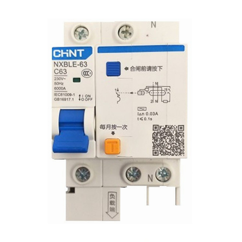 Zhengtai Small Leakage Circuit Breaker สวิตช์อากาศ DZ47LE-63 1P60A พร้อมการรั่วไหล NXBLE-631P2026011