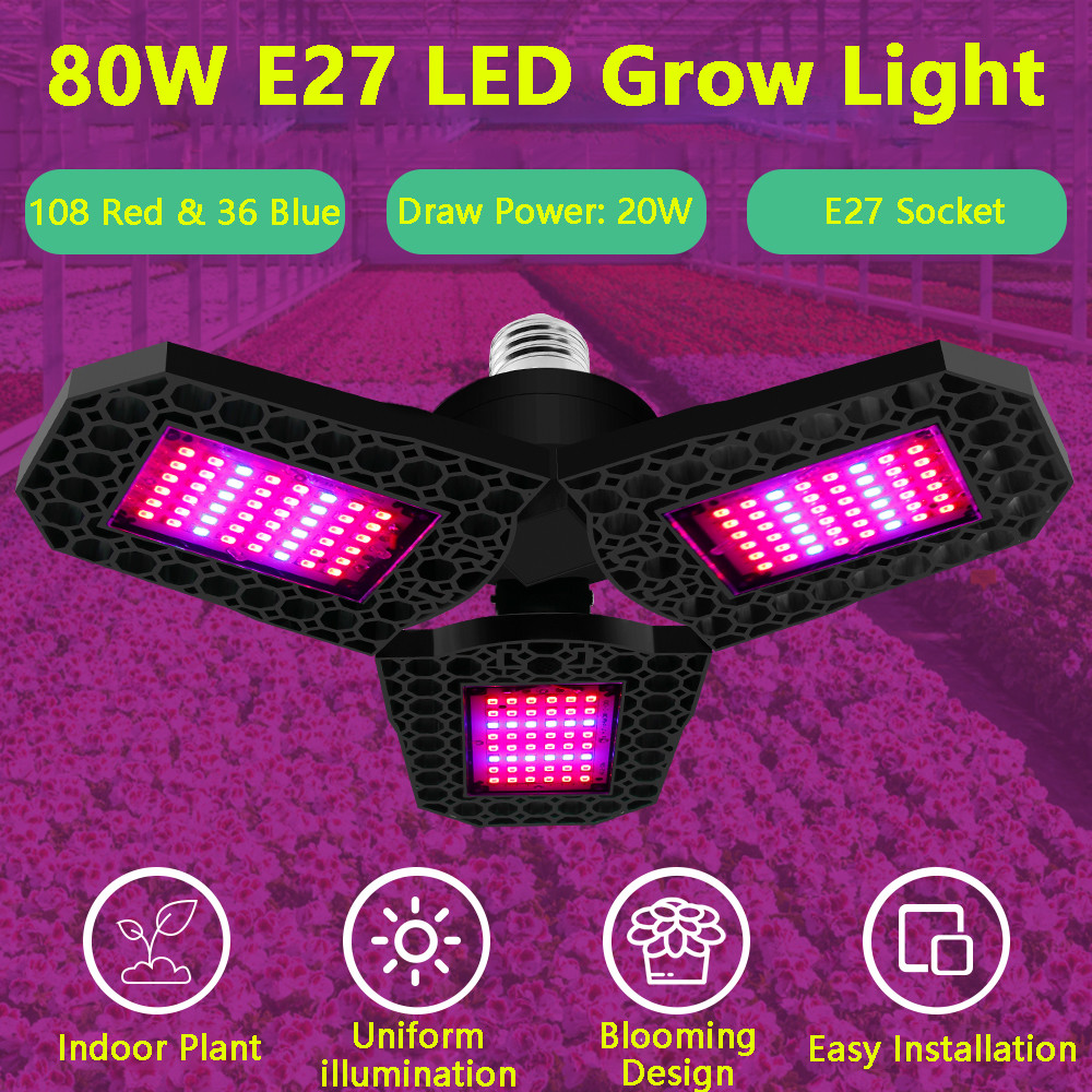 เต็มสเปกตรัม นํา เติบโตหลอดไฟ จ27 ฐาน 20ว (เทียบเท่า 80ว) - สําหรับพืชในร่ม เริ่มต้นเมล็ดพันธุ์