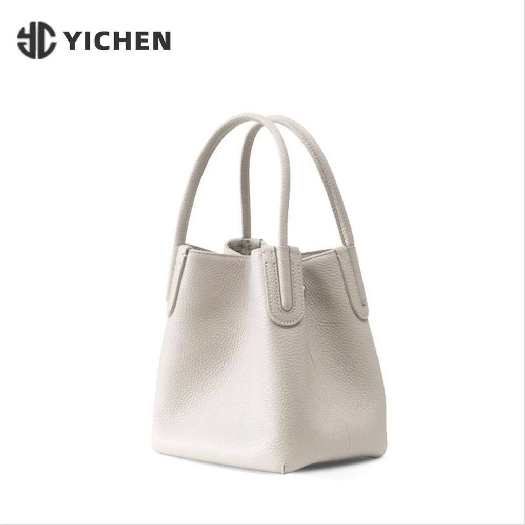 YICHEN ลิ้นจี่รูปแบบถังกระเป๋า สำหรับผู้หญิง ใช้งานได้หลากหลาย เช่น .Simple Commuter หรือ Messenger 