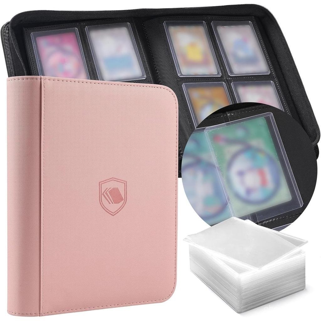 Toploader Binder,ถือ 160 Toploaders,100 Toploader รวม, 4 กระเป๋า PU Cover Top Loader Binder สําหรับ 