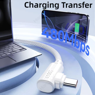 240W Ultra Fast สายชาร์จข้อศอก USB ถึง Type C ชาร์จโทรศัพท์สายเคเบิลข้อมูล 10A Super Quick Charge สายไฟ 0.25M 1M 1.5M 2M 3M ความเร็วสูง Transfer Data Line สําหรับ Android