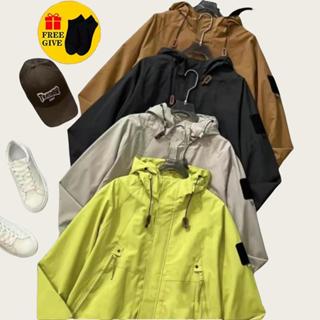 [Free Socks] แจ็คเก็ตแขนยาวสุดเท่สำหรับ ผู้ชายและคู่รัก มีฮู…