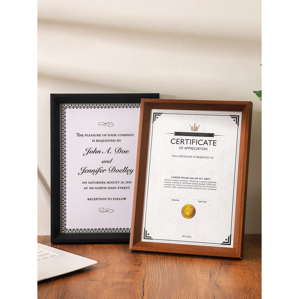 กรอบรูป a3 กรอบรูป a2 กรอบหนังสือใบอนุญาตธุรกิจที่กําหนดเองของเกียรติยศไม้เนื้อแข็ง