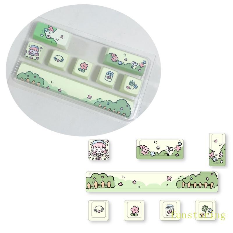 FUN Keycap PBT 6 25U Space Keycap 5 ด้าน Dye-SUB Cherry Profile ESC ใส่ 8 คีย์