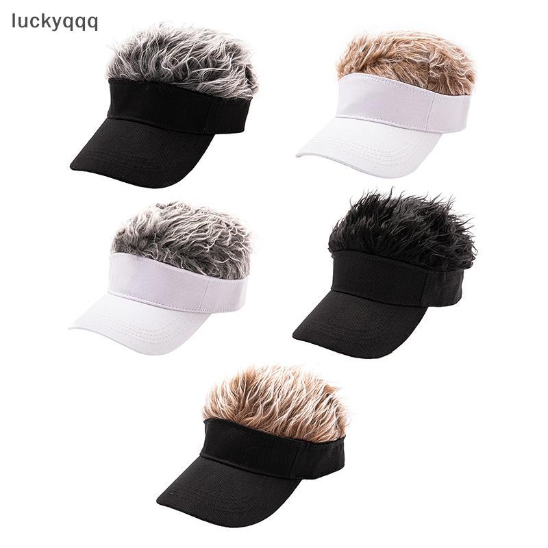 Luckyqqq Casual กระชับผู้ชายผู้หญิง Sun Shade ปรับ Sun Visor เบสบอล Spky ผมวิกผม Spiked วิกผมเบสบอลหมวก well ราคา ถูกที่สุด ดีลบีเคเค