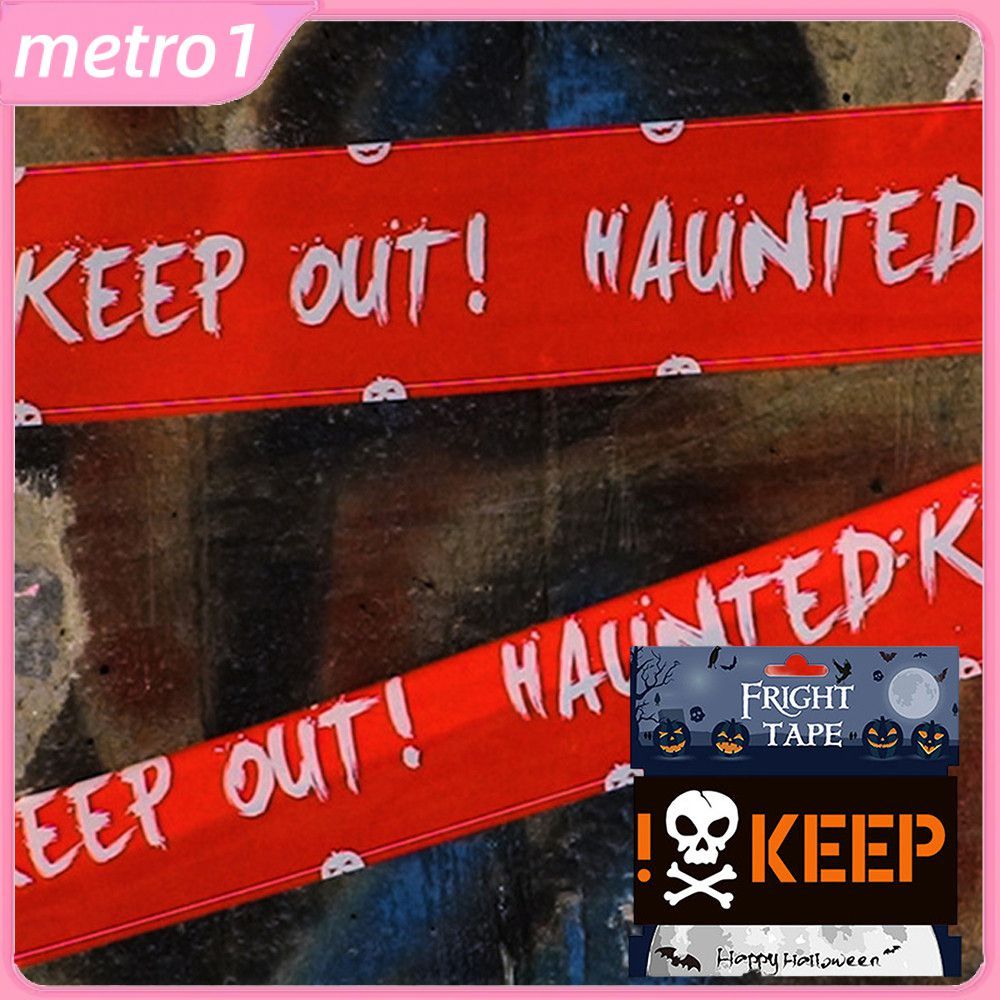 【COD】 เทปเตือนภัย Wason เทปฮาโลวีน อุปกรณ์ตกแต่งงานปาร์ตี้สุดฮิต เทปเตือนภัยรูปหัวกะโหลก อุปกรณ์ประก