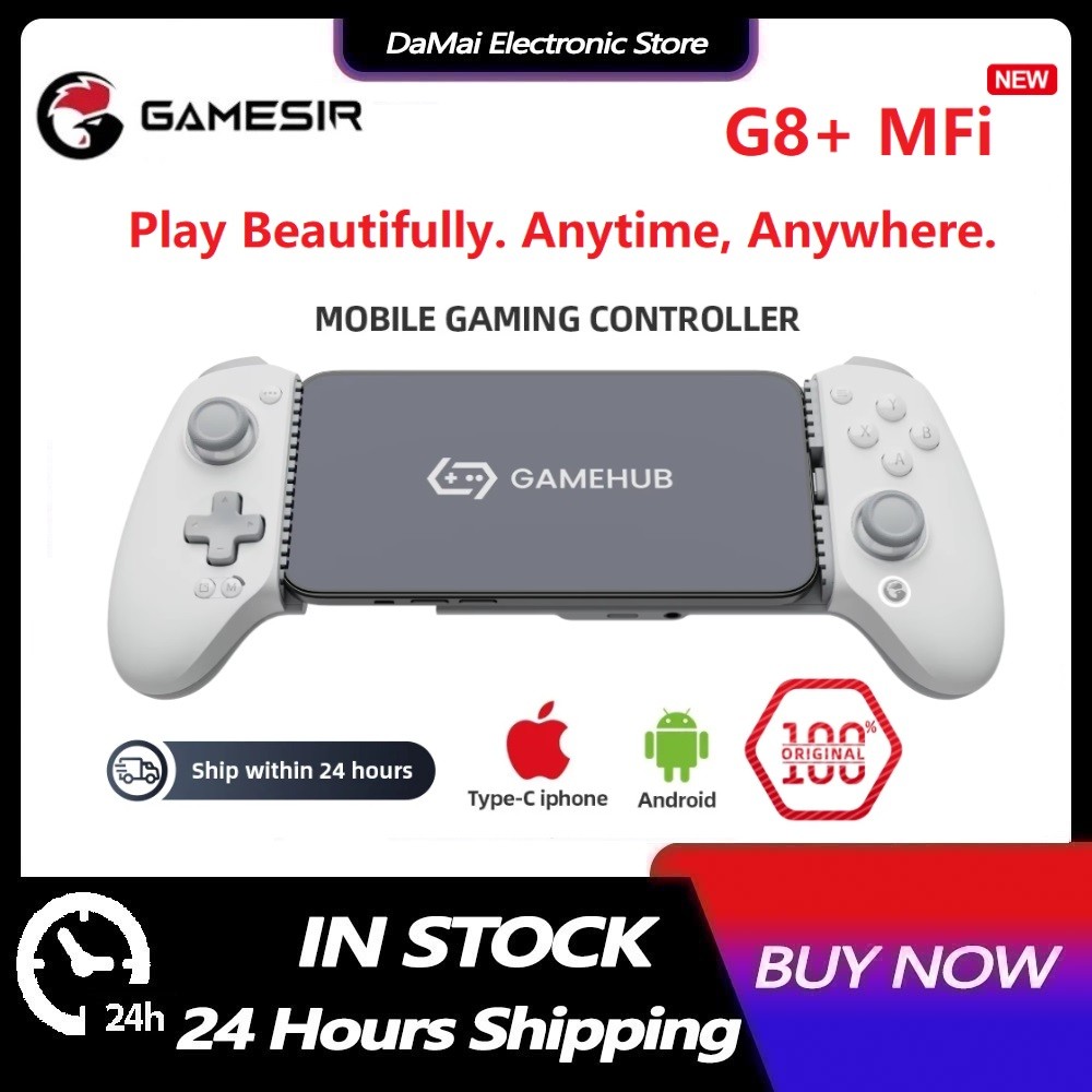 GameSir G8+ MFi คอนโทรลเลอร์เล่นเกมมือถือแบบมีสายสําหรับ iPhone, iPad, และจอยสติ๊กเอฟเฟกต์ห้องโถง Android, อัตราสํารวจ 1000Hz