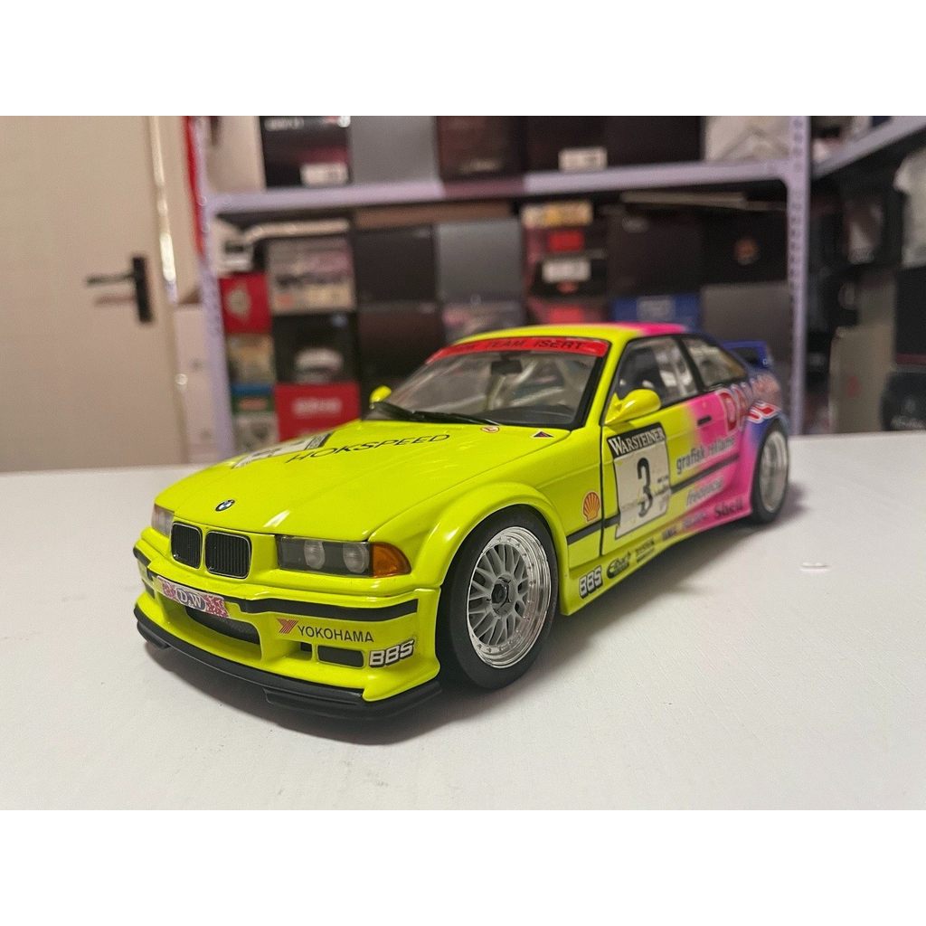 1: 18 UT BMW 3 Series BMW E36 M3 GTR Racing Alloy Car Model ข้อบกพร่อง Out-of-Print สินค้าคงคลัง Old