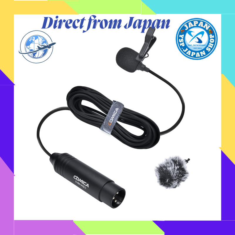ไมโครโฟนหนีบคอ XLR COMICA V02C ไมโครโฟนคลิป XLR ทิศทางเดียว แบบลาวีเรีย ไฟเลี้ยงแฟนท่อม 48V สำหรับวิ