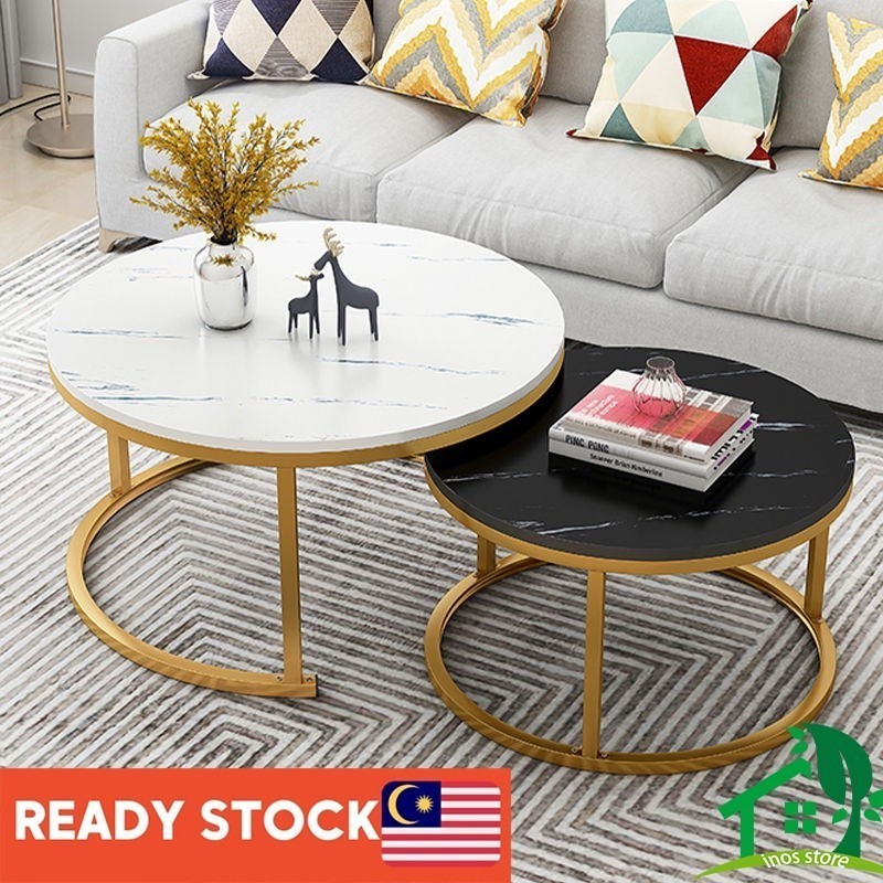 🔥Nordic simple round coffee table living room side table light luxury round table round combination🔥