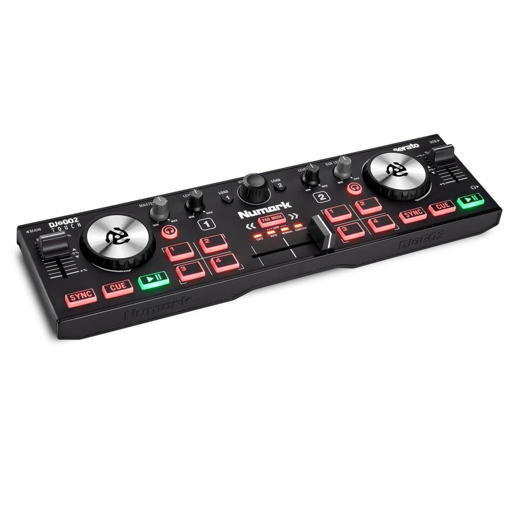 Numark Numark DJ Controller อุปกรณ์ดีเจแบบพกพา USB 2 Deck Touch Sensor Wheel มิกเซอร์ดีเจขนาดกะทัดรั
