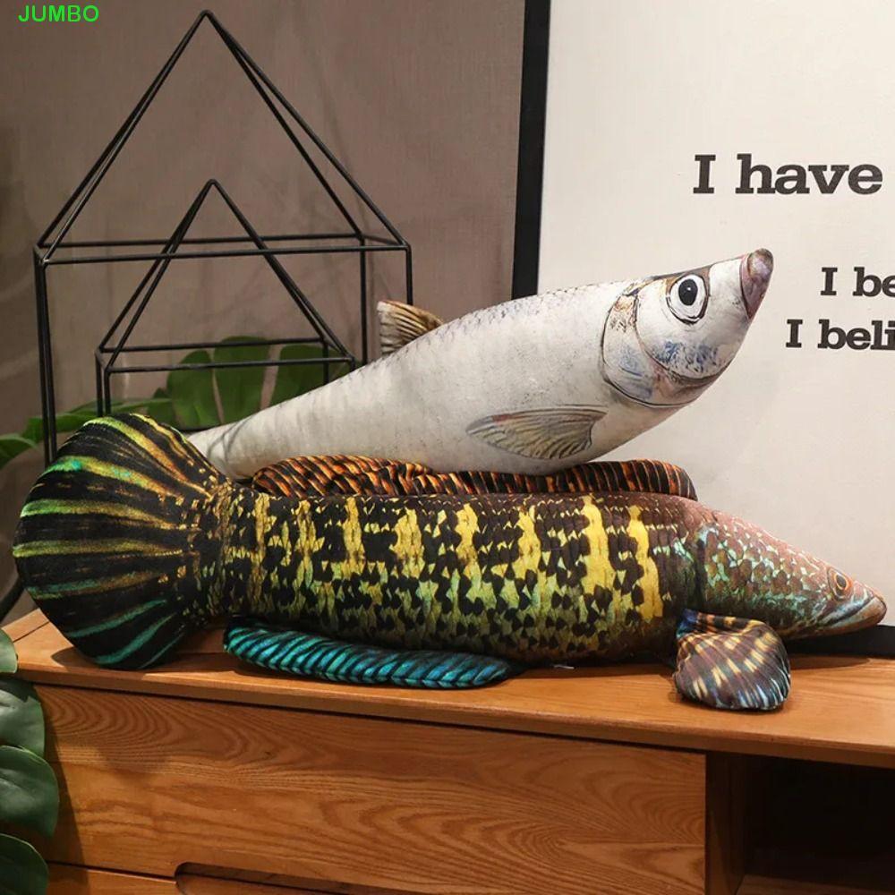 JUMBO จําลองปลาหมอนตุ๊กตา, PP ผ้าฝ้ายการ์ตูนปลาของเล่นตุ๊กตา, นุ่มตลก Perch Grouper อะนิเมะหมอนตุ๊กตาสาว Chrismas ของขวัญ