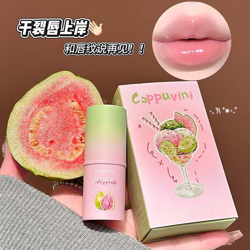 CAPPUVINI Ice Permeable Moisturizing Guava Lipstick Moisturizing Lip Anti-Drying Fade Lip Lines