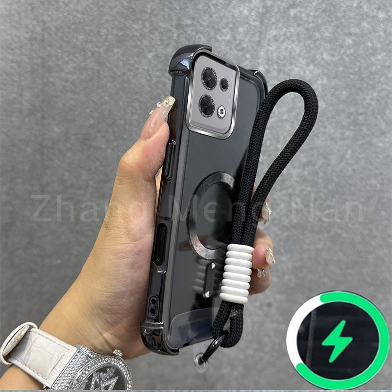 เหมาะสําหรับ OPPO Reno 7 8 4G 8 Pro 5g F21S PRO 4G เคสโทรศัพท์ชาร์จแม่เหล็กเคสโทรศัพท์สี่มุม anti dr