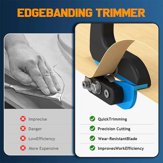 เครื่องเก็บขอบไม้แม่นยำ Woodworking Edge Trimming Machine ตัดลามิเนตและพลาสติกบางได้อย่างมืออาชีพ