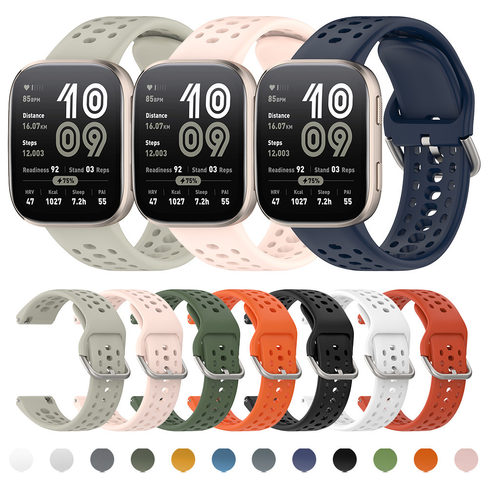 สายซิลิโคนสําหรับสมาร์ทวอทช์ Amazfit Bip 6 สายกีฬา Repalcement Breathable ข้อมือยางนุ่มเข็มขัดอุปกรณ์เสริมสําหรับ Amazfit Bip