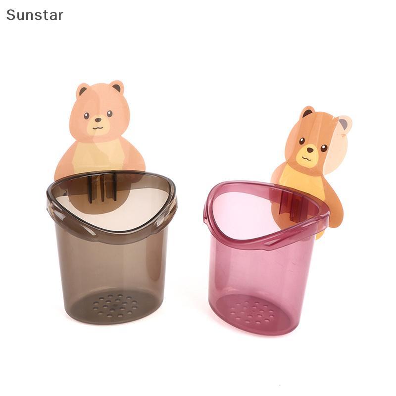 Sunstar Home ที่วางแปรงสีฟันในห้องน้ําติดผนังถ้วยดูดที่เก็บยาสีฟัน Ra