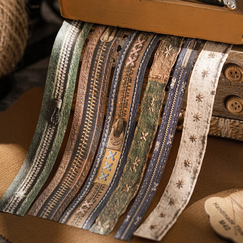 Journal GO 30pcs Vitange ลายผ้าสติกเกอร์สําหรับ Scrapbooking เครื่องเขียน Decals Handmade Craft Coll