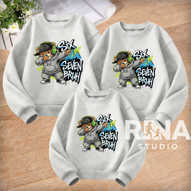 🔥พร้อมส่ง&COD🔥RINA STUDIO🔥 ชุดครอบครัว สเวตเตอร์คอกลมไม่มีหมวก 100%ผ้าฝ้าย มีม67 ฮิตทั่วไทย A123#6