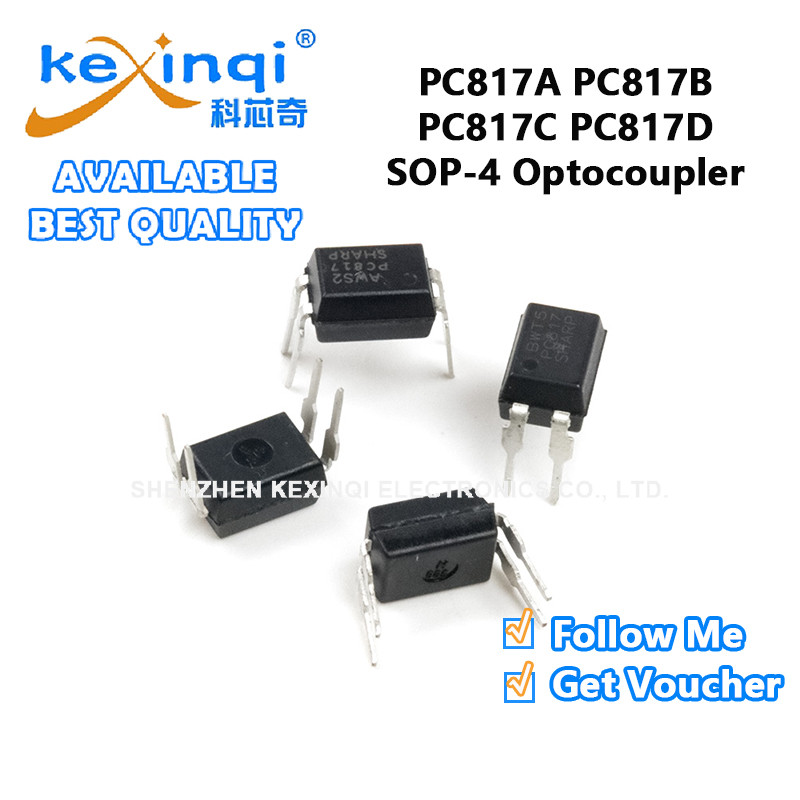 (10 ชิ้น) PC817A PC817B PC817C PC817D SOP4 DIP4 ทรานซิสเตอร์ Optocoupler