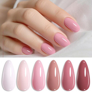 BORN PRETTY 6 ชิ้น Nude สีชมพูเล็บเจลชุด Nude สีทึบ UV เล็บเ…