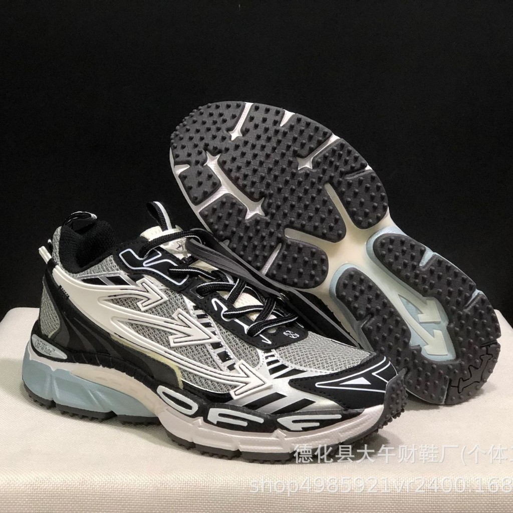 รองเท้า OFF-WHITE Be Right Back Round Toe Lace-Up Life Casual Shoes Daddy Shoes