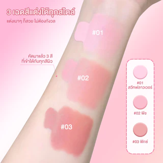 LIQUID BLUSHER บลัชออนเนื้อน้ำ ทาแก้มและเปลือกตา บลัชออนเนื้อลิขวิด ติดทน กันน้ำตลอดวัน มี อ.ย.
