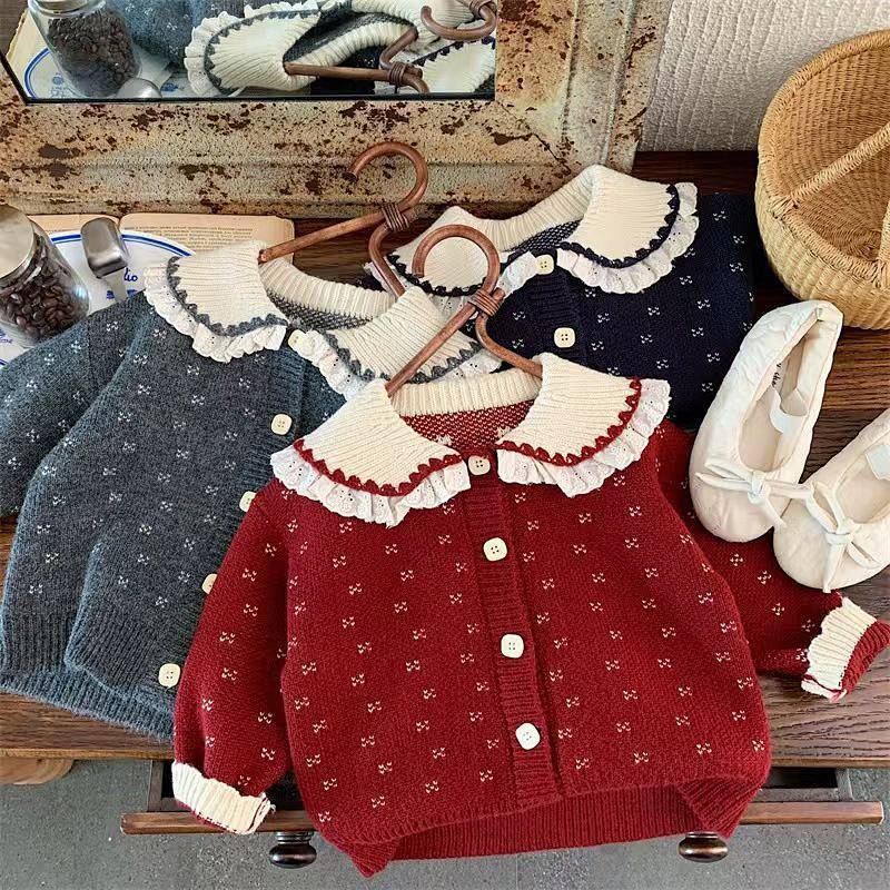 Girl's Cardigan Sweater Autumn Clothes Baby Coat Children's Early Autumn Knitwear Fashion Wear LpyK