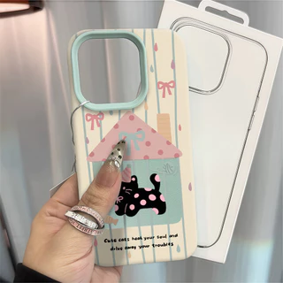 แมวโบว์ผีเสื้อ Silicone TPU เคสไอโฟน For iPhone 11 17 16 15 12 13 14 15 Pro Max 13 14 12 XR X XS Max 7 8 Plus เคสมือถือ
