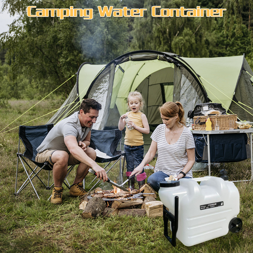 Cloudshop Pongnas 28L Wheeled Camping Water Container แบบพกพาพร้อมเดือยเปลี่ยนได้สําหรับกิจกรรมกลางแ