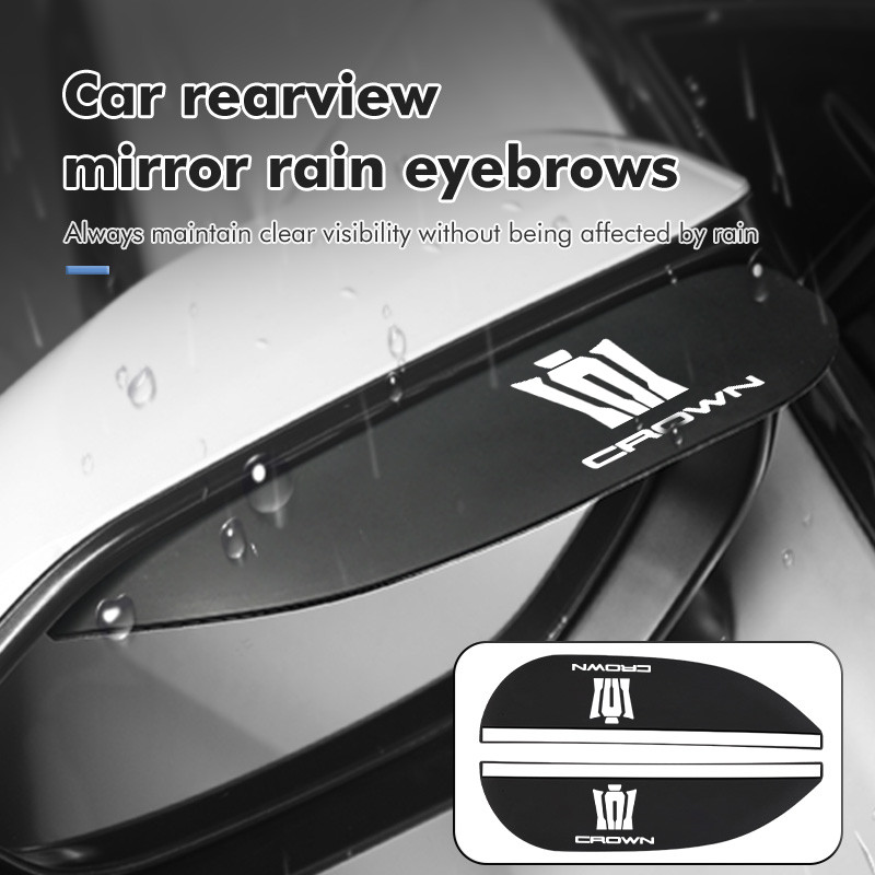 2PCS กระจกมองหลังรถยนต์ Rain Eyebrow รถกระจกอุปกรณ์เสริมสําหรับ Toyota Crown JZS171 JZS171W JZX175 J