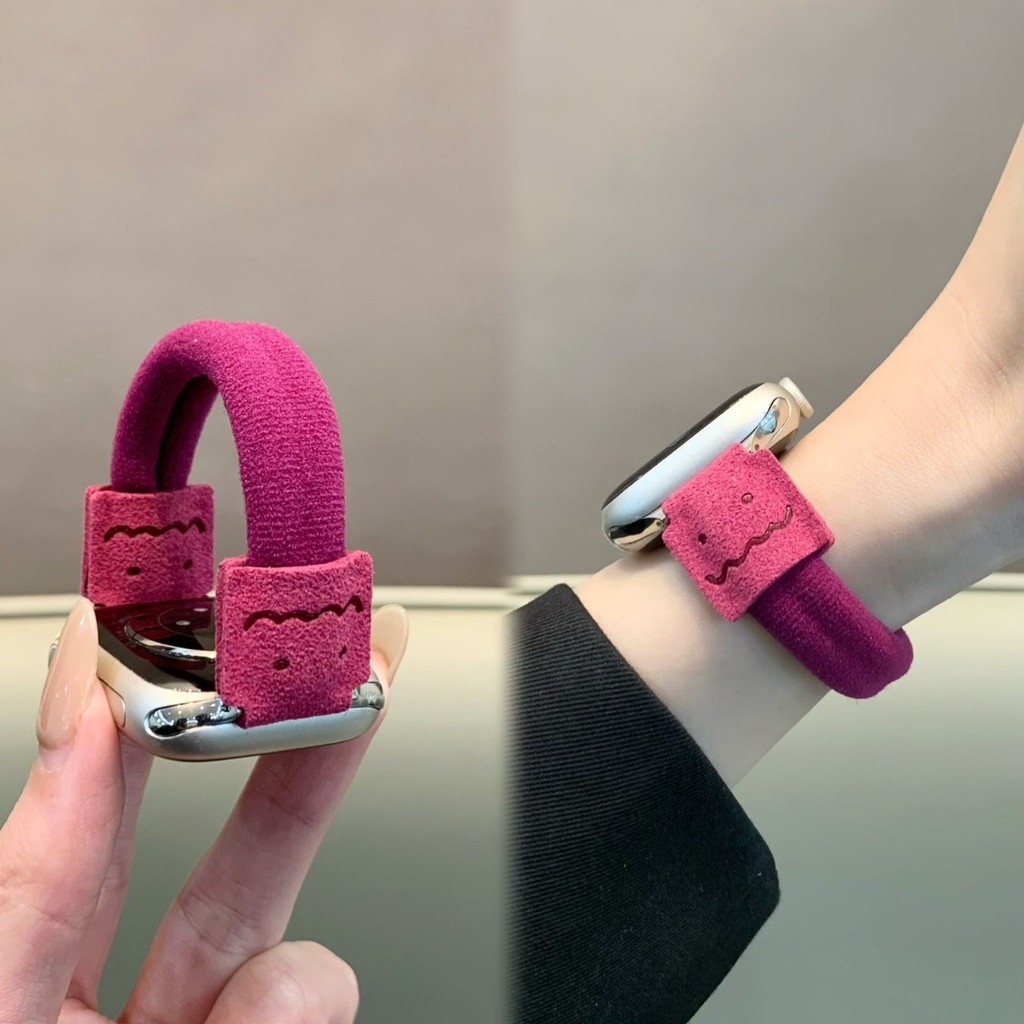 เหมาะสําหรับ Apple Watch iwatch10/s11 สายรัดยืดหยุ่นแหวนผม Graffiti น่ารัก Applewatch981.23