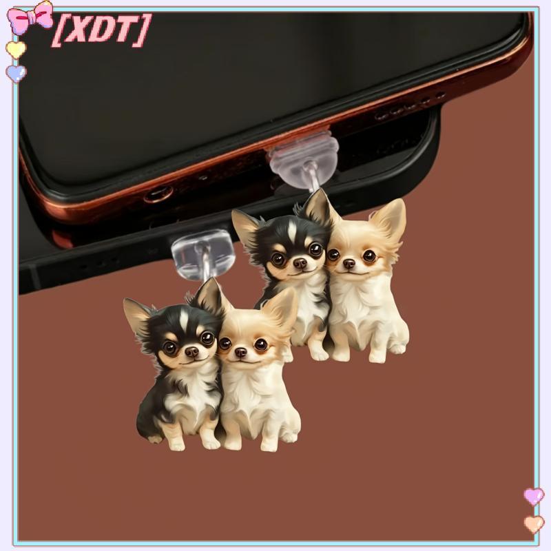 XDT 2D อะคริลิคแบนสัตว์ปลั๊กฝุ่นสําหรับและ Type-C Connector ปลั๊กฝุ่นจี้แขวนตกแต่ง KCP