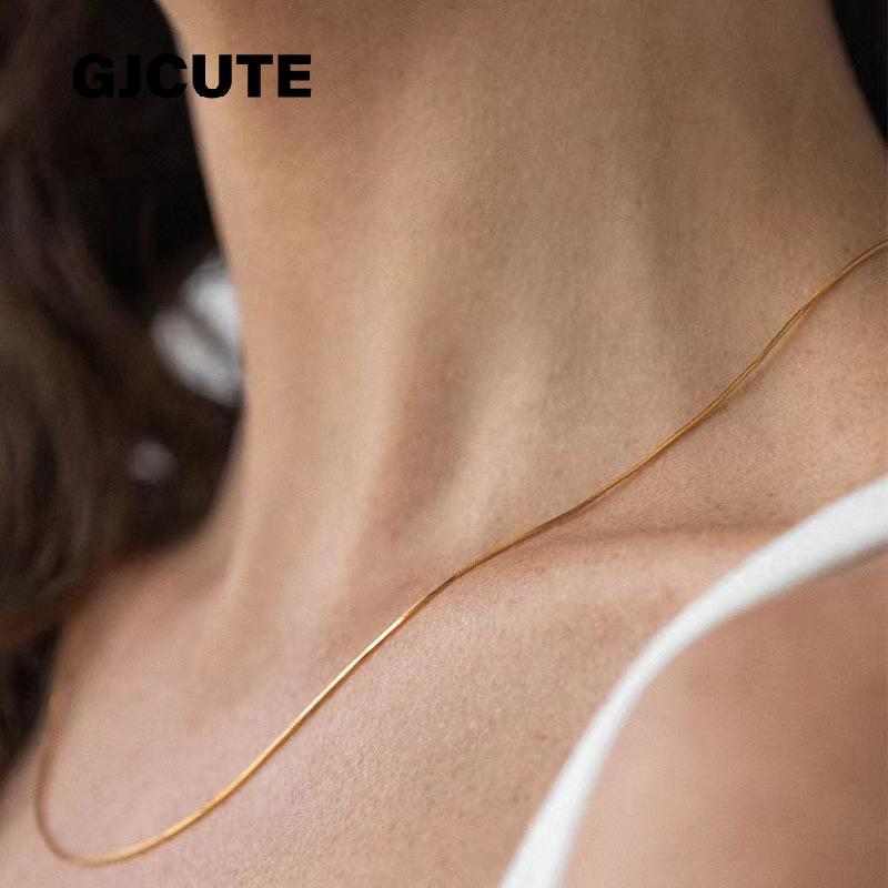 GJCUTE ไทเทเนียมเหล็กไม่ซีดจางโซ่กระดูกงู 2025 ใหม่ Nelace ผู้หญิง Simple Nelace All-match Commuter 