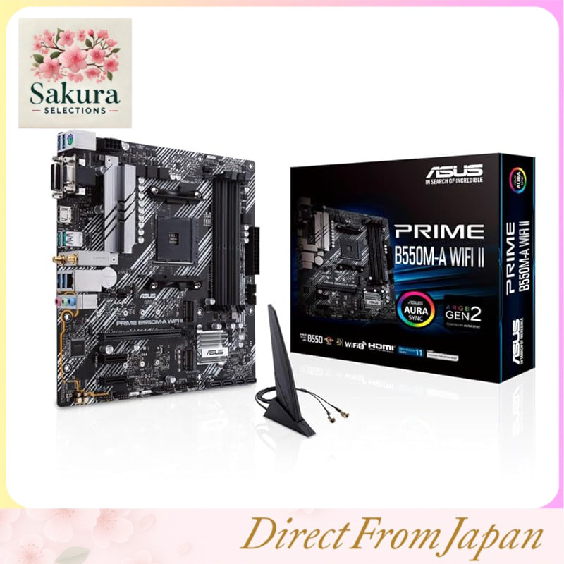 ASUS PRIME B550M-A WIFI II AMD Ryzen 5000 Series AM4 Socket B550 mATX Motherboard - Official Domesti