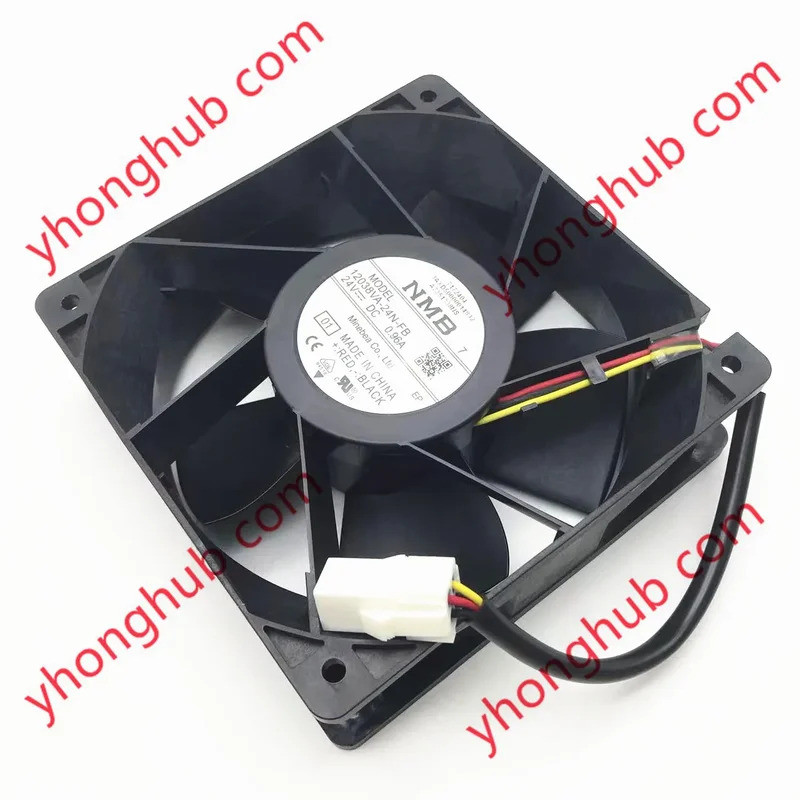 NMB-MAT 12038VA-24N-FB 01 DC 24V 0.96A 120x120x38mm พัดลมระบายความร้อนเซิร์ฟเวอร์ 3 สาย