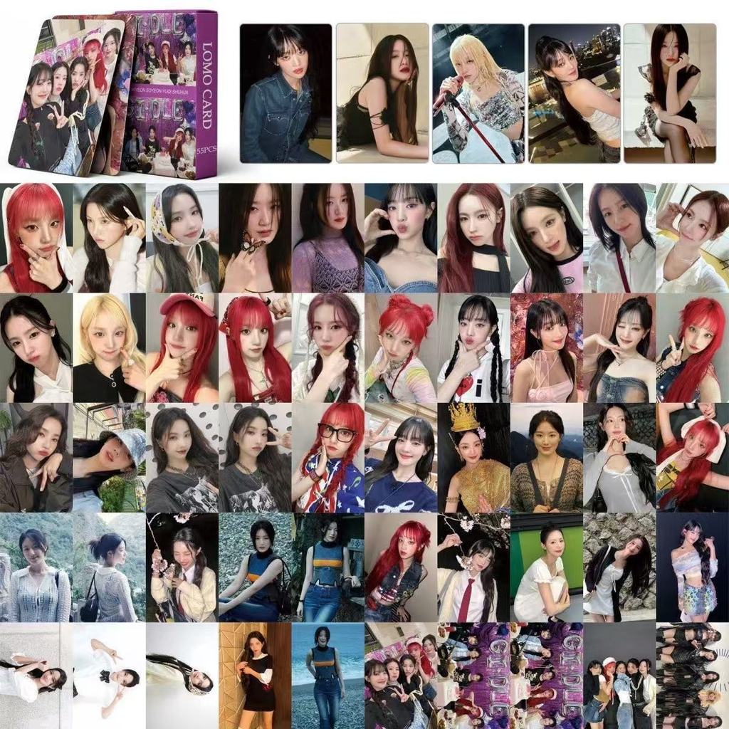 55 ชิ้น (G) I-DLE Lomo Cards 2nd Full Album [2] Super Lady Photocards Minnie Soyeon Shuhua Miyeon Yu