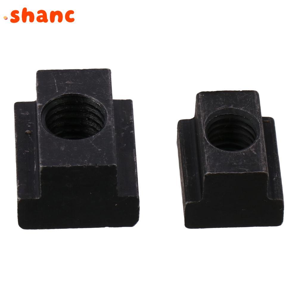 SHANC 10 ชิ้น T Slot Nuts, M6 M8 M10 M12 เหล็กคาร์บอนแตะผ่าน Slot Nuts, คุณภาพสูงสีดําออกไซด์เฟอร์นิ