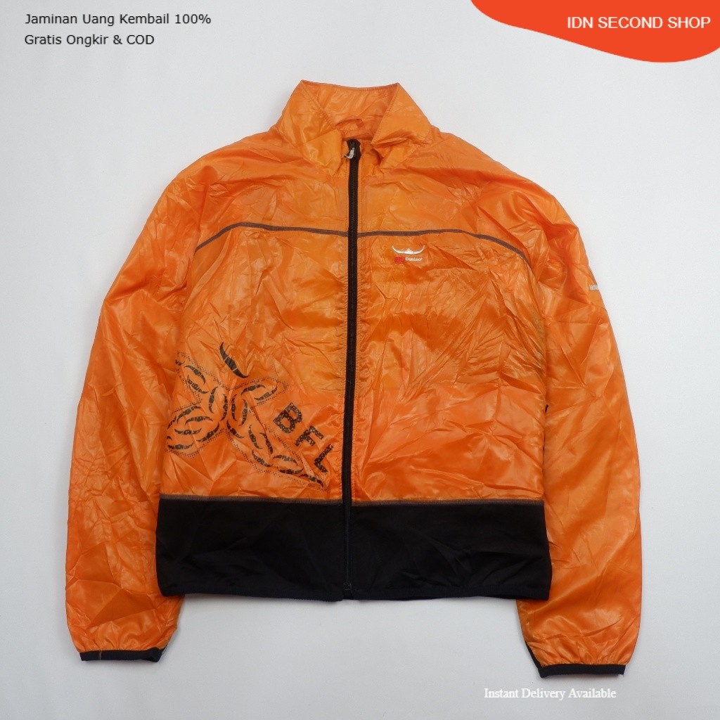 BFL OUTDOOR Technical Windbreaker Jacket - High-Vis Orange - สีดํา - Preloved