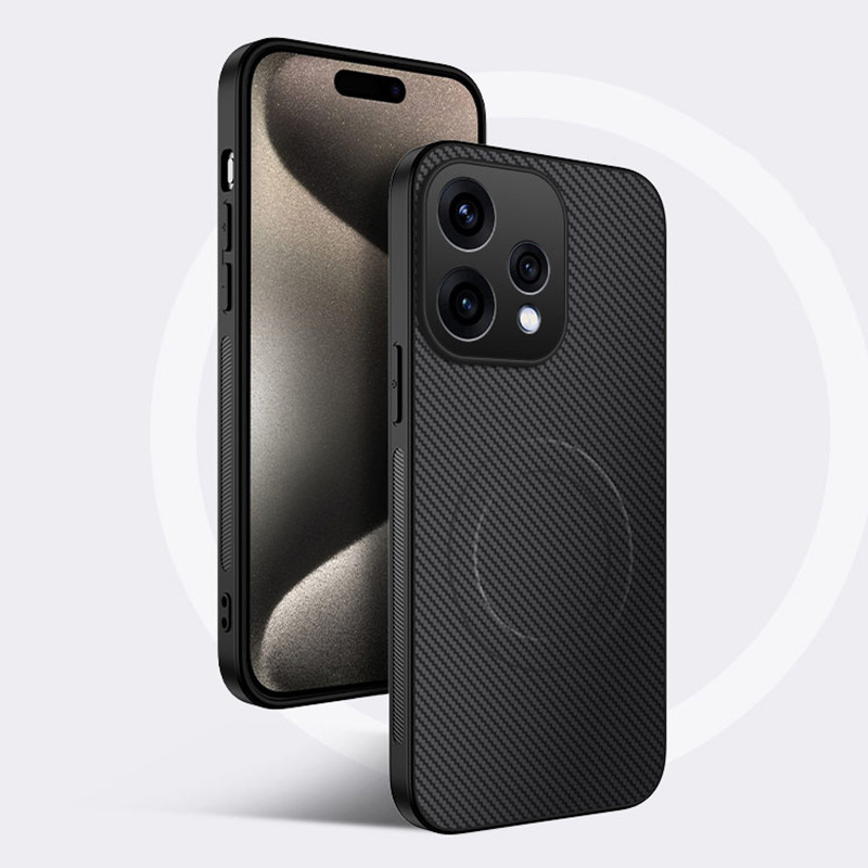 OPPO Reno 15F 14F 13F 12F 15 Pro Max Reno 15 14 13 12 10 11 Pro 15 Pro Mini คาร์บอนไฟเบอร์หนังแม่เหล