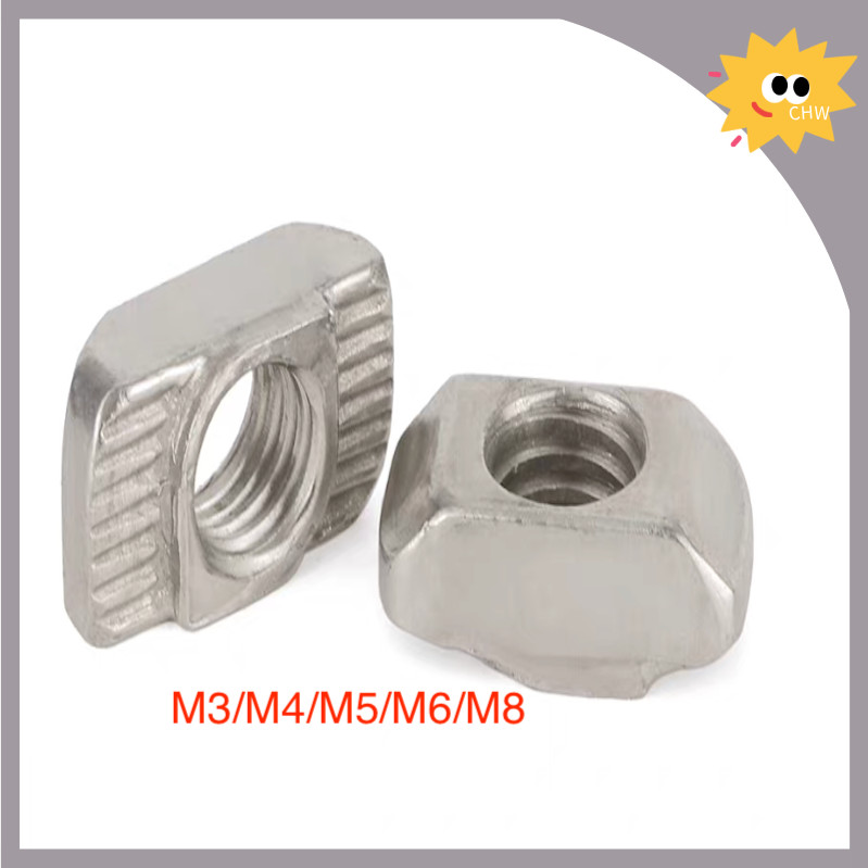 มาตรฐานยุโรป t-nut ชุบนิกเกิลประเภทเรือ t-nut t-block M3/M4/M5/M6/M8CHW