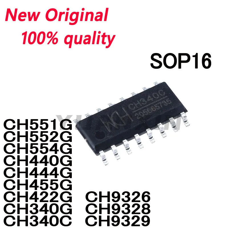 5 ชิ้น CH9326 CH9328 CH9329 CH551G CH552G CH554G CH440G CH444G CH455G CH422G CH340G CH340C SOP16 USB