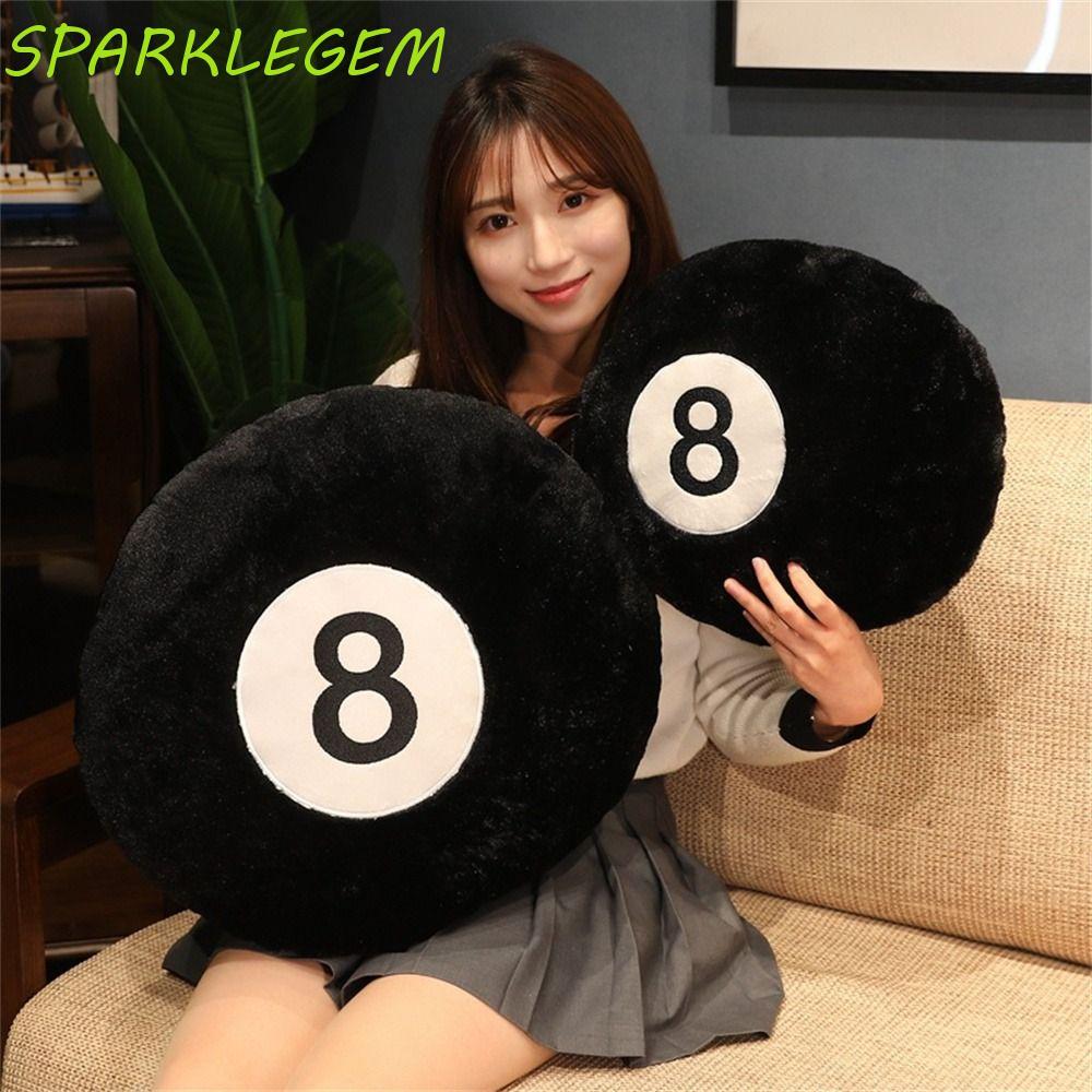 SPARKLEGEM ตุ๊กตาบิลเลียด 8 Ball No. 8 Ball ห้องนอนตุ๊กตาของเล่นเบาะรองนั่ง 35/50 ซม.ตกแต่งบ้าน 8 Ba