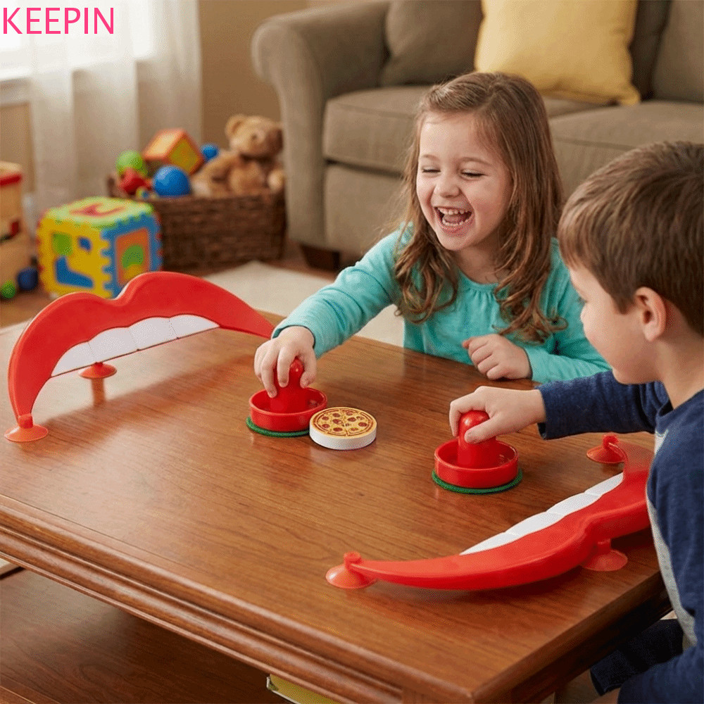 KEEPIN เกมกระดานฮ็อกกี้น้ําแข็ง, Fast-Paced Push Action Pizza Hockey Game, Pizza Into Mouth Competit